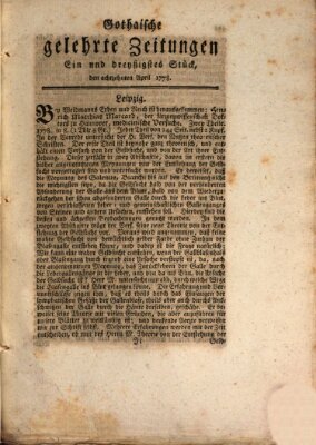 Gothaische gelehrte Zeitungen Samstag 18. April 1778