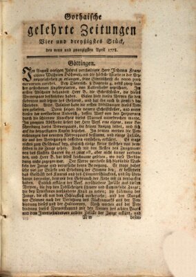 Gothaische gelehrte Zeitungen Mittwoch 29. April 1778