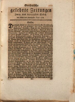 Gothaische gelehrte Zeitungen Mittwoch 27. Mai 1778