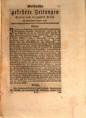 Gothaische gelehrte Zeitungen Samstag 13. Juni 1778