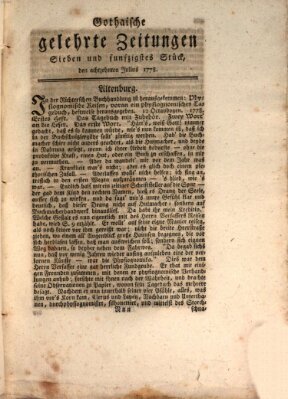 Gothaische gelehrte Zeitungen Samstag 18. Juli 1778