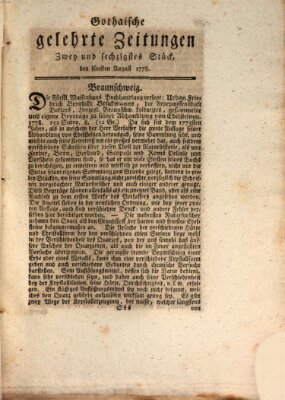 Gothaische gelehrte Zeitungen Mittwoch 5. August 1778