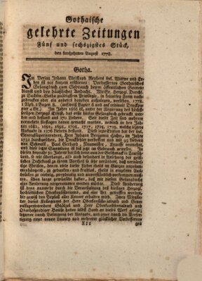 Gothaische gelehrte Zeitungen Samstag 15. August 1778