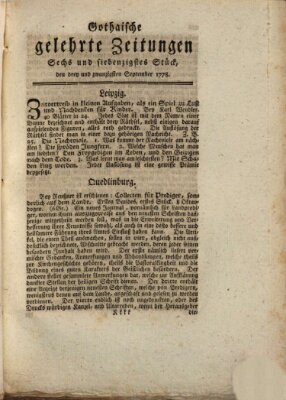 Gothaische gelehrte Zeitungen Mittwoch 23. September 1778