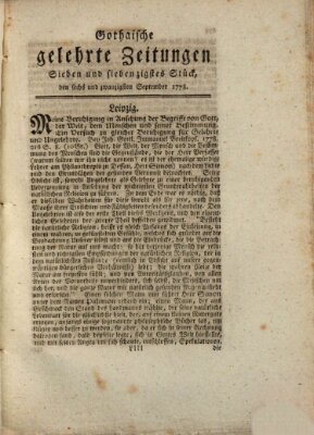 Gothaische gelehrte Zeitungen Samstag 26. September 1778