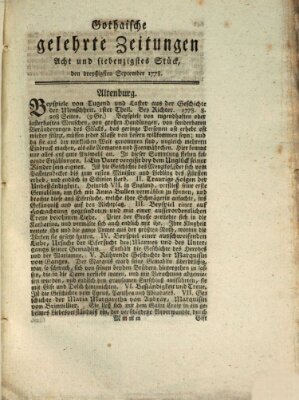 Gothaische gelehrte Zeitungen Mittwoch 30. September 1778