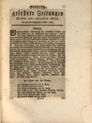 Gothaische gelehrte Zeitungen Samstag 31. Oktober 1778