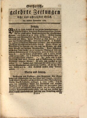 Gothaische gelehrte Zeitungen Mittwoch 4. November 1778