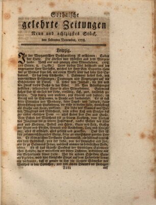 Gothaische gelehrte Zeitungen Samstag 7. November 1778