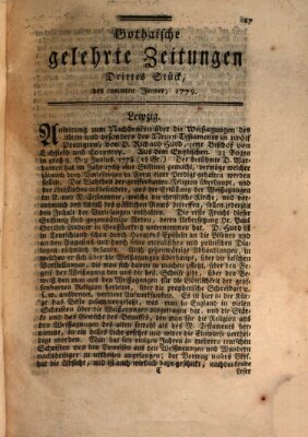 Gothaische gelehrte Zeitungen Samstag 9. Januar 1779