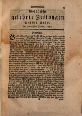 Gothaische gelehrte Zeitungen Mittwoch 20. Januar 1779