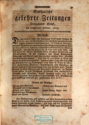 Gothaische gelehrte Zeitungen Samstag 13. Februar 1779