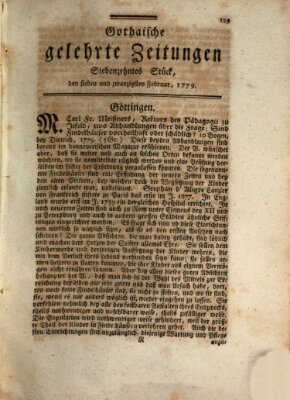 Gothaische gelehrte Zeitungen Samstag 27. Februar 1779