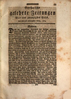 Gothaische gelehrte Zeitungen Mittwoch 24. März 1779