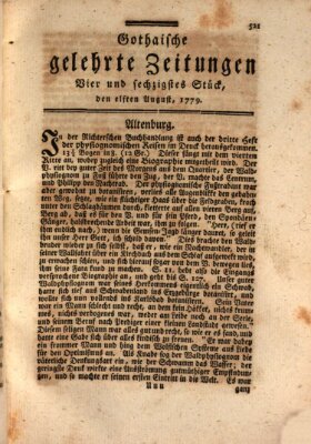 Gothaische gelehrte Zeitungen Mittwoch 11. August 1779