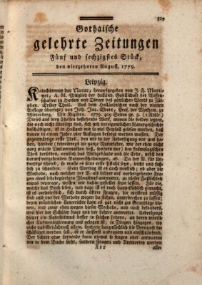 Gothaische gelehrte Zeitungen Samstag 14. August 1779