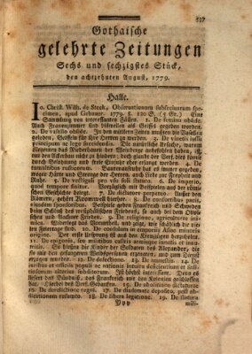 Gothaische gelehrte Zeitungen Mittwoch 18. August 1779