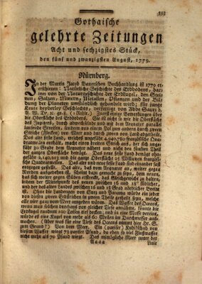 Gothaische gelehrte Zeitungen Mittwoch 25. August 1779