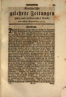 Gothaische gelehrte Zeitungen Mittwoch 8. September 1779