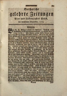 Gothaische gelehrte Zeitungen Mittwoch 15. September 1779