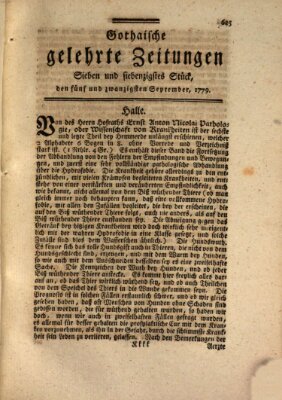 Gothaische gelehrte Zeitungen Samstag 25. September 1779