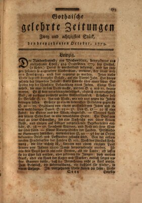 Gothaische gelehrte Zeitungen Mittwoch 13. Oktober 1779