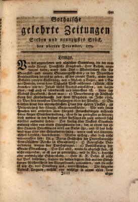 Gothaische gelehrte Zeitungen Samstag 4. Dezember 1779