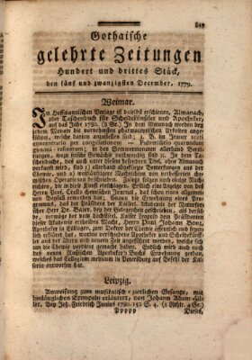 Gothaische gelehrte Zeitungen Samstag 25. Dezember 1779