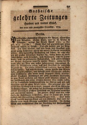 Gothaische gelehrte Zeitungen Mittwoch 29. Dezember 1779