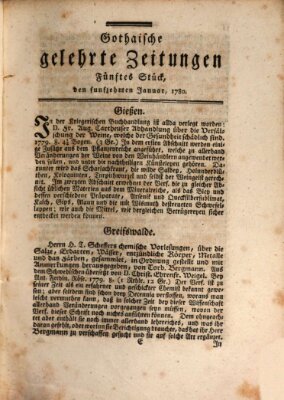 Gothaische gelehrte Zeitungen Samstag 15. Januar 1780