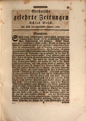 Gothaische gelehrte Zeitungen Mittwoch 26. Januar 1780