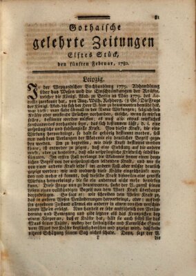 Gothaische gelehrte Zeitungen Samstag 5. Februar 1780