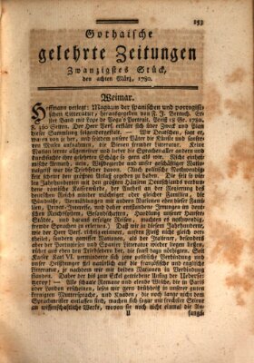 Gothaische gelehrte Zeitungen Mittwoch 8. März 1780