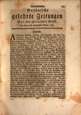 Gothaische gelehrte Zeitungen Mittwoch 22. März 1780