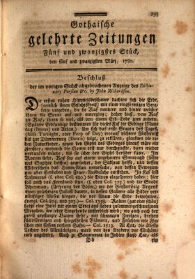 Gothaische gelehrte Zeitungen Samstag 25. März 1780