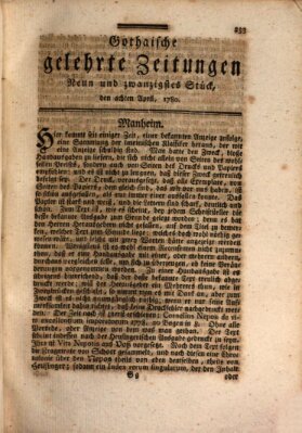 Gothaische gelehrte Zeitungen Samstag 8. April 1780