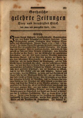 Gothaische gelehrte Zeitungen Samstag 22. April 1780