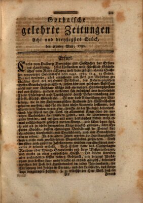 Gothaische gelehrte Zeitungen Mittwoch 10. Mai 1780