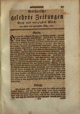 Gothaische gelehrte Zeitungen Samstag 27. Mai 1780