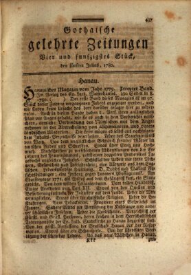 Gothaische gelehrte Zeitungen Mittwoch 5. Juli 1780