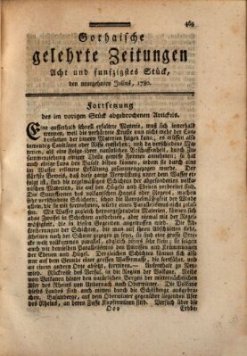 Gothaische gelehrte Zeitungen Mittwoch 19. Juli 1780