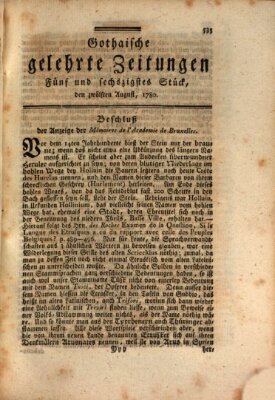 Gothaische gelehrte Zeitungen Samstag 12. August 1780