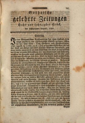 Gothaische gelehrte Zeitungen Mittwoch 16. August 1780