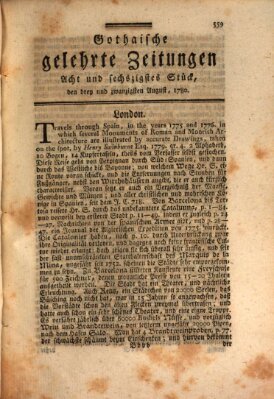 Gothaische gelehrte Zeitungen Mittwoch 23. August 1780