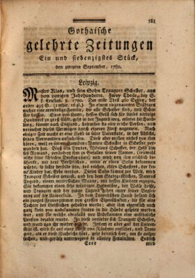 Gothaische gelehrte Zeitungen Samstag 2. September 1780