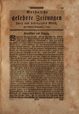 Gothaische gelehrte Zeitungen Mittwoch 6. September 1780