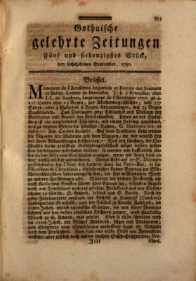 Gothaische gelehrte Zeitungen Samstag 16. September 1780