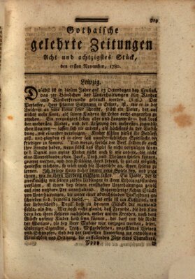 Gothaische gelehrte Zeitungen Mittwoch 1. November 1780