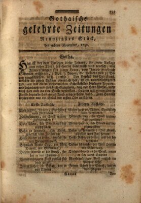 Gothaische gelehrte Zeitungen Mittwoch 8. November 1780