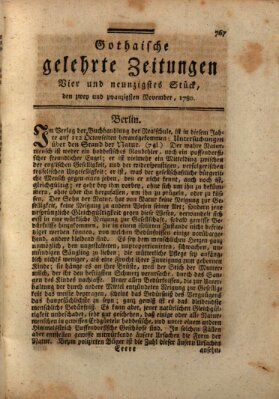 Gothaische gelehrte Zeitungen Mittwoch 22. November 1780